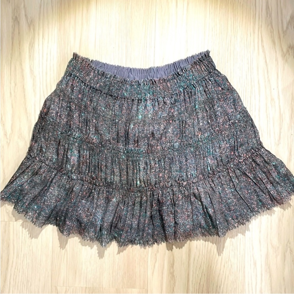 Theory Multicolor Pleated Mini Skirt